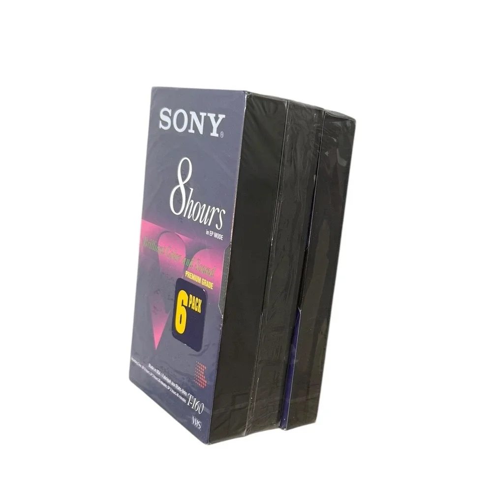 Sony T-160 Premium Grade VHS Blank Tapes 8 Hours 327m Sealed Lot of 3 T-160VE